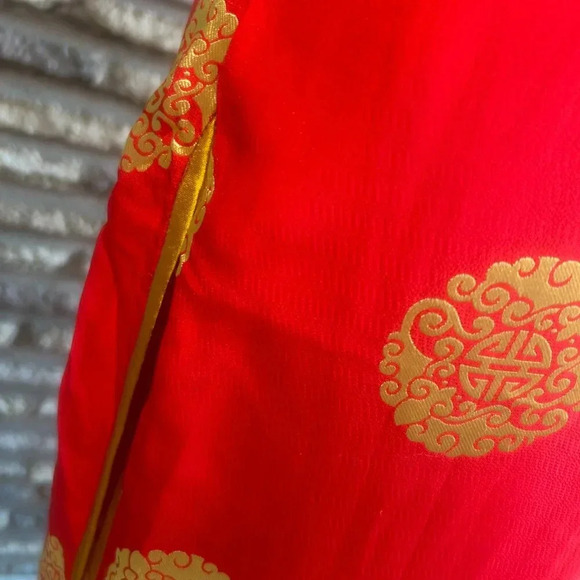 Chinese Vintage Red with Gold Traditional Cheongsam Qipao Maxi Dress - Picture 5 of 8